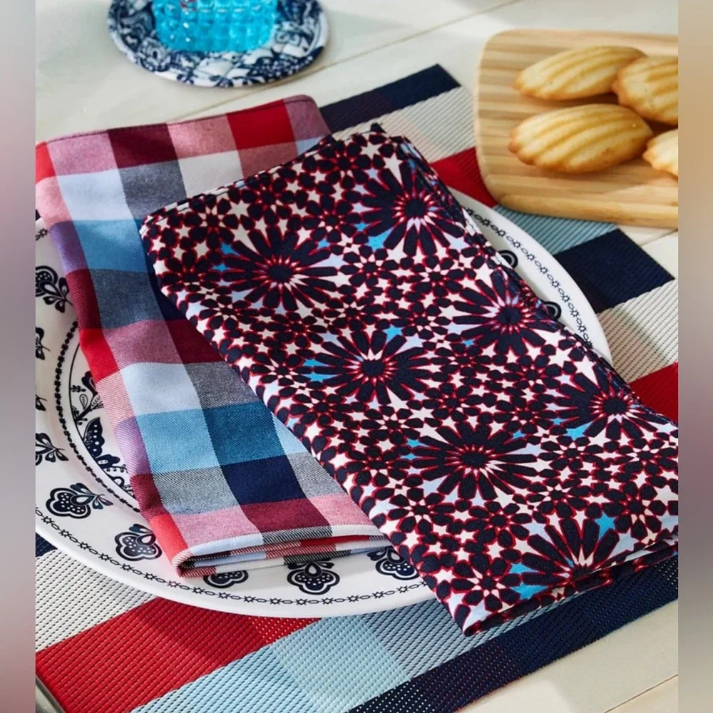 Vera Bradley Napkins in Patriotic Plaid | Set of 4